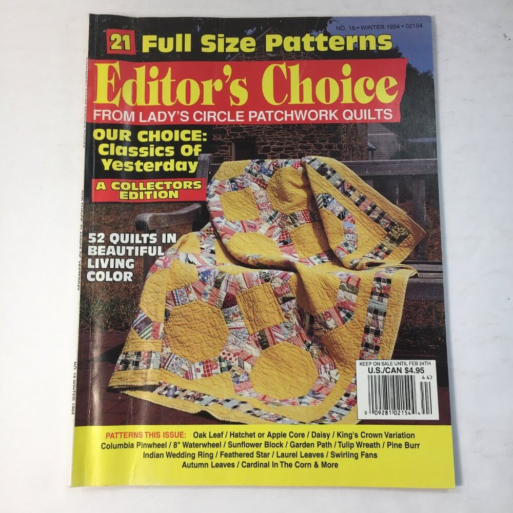Vintage Editors Choice Ladys Circle Patchwork Quilts Magazine Winter 1994 No. 18